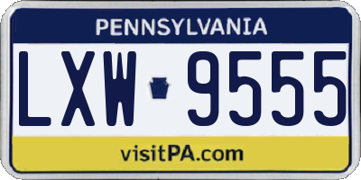 PA license plate LXW9555