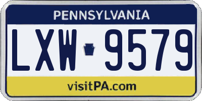 PA license plate LXW9579