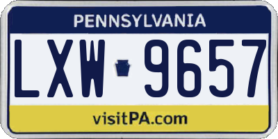 PA license plate LXW9657