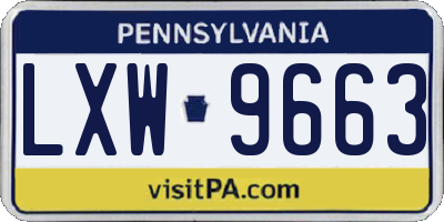 PA license plate LXW9663