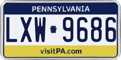 PA license plate LXW9686