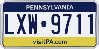 PA license plate LXW9711