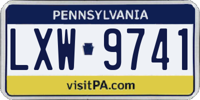 PA license plate LXW9741
