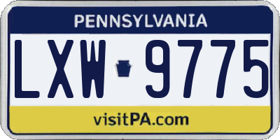 PA license plate LXW9775