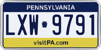 PA license plate LXW9791