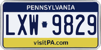 PA license plate LXW9829