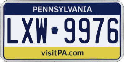 PA license plate LXW9976