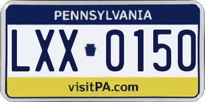 PA license plate LXX0150