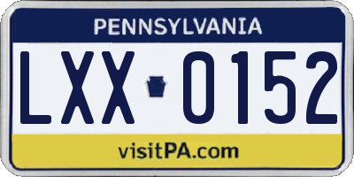 PA license plate LXX0152