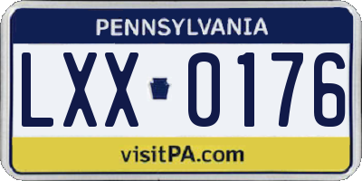 PA license plate LXX0176