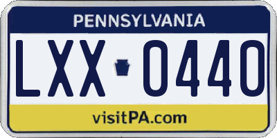 PA license plate LXX0440
