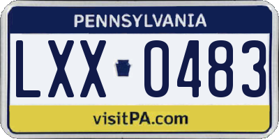 PA license plate LXX0483