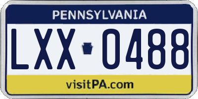 PA license plate LXX0488