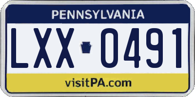 PA license plate LXX0491
