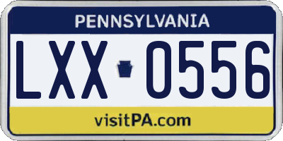 PA license plate LXX0556