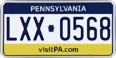 PA license plate LXX0568