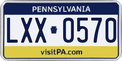 PA license plate LXX0570