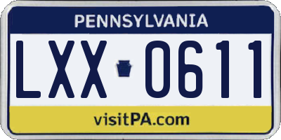 PA license plate LXX0611