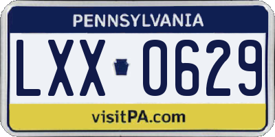 PA license plate LXX0629