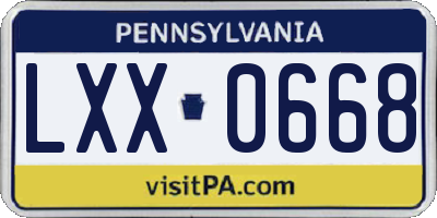 PA license plate LXX0668