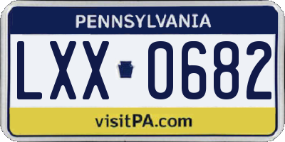 PA license plate LXX0682