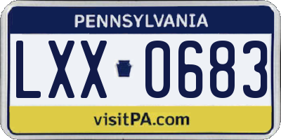 PA license plate LXX0683