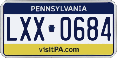 PA license plate LXX0684