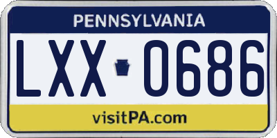 PA license plate LXX0686
