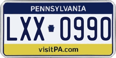 PA license plate LXX0990