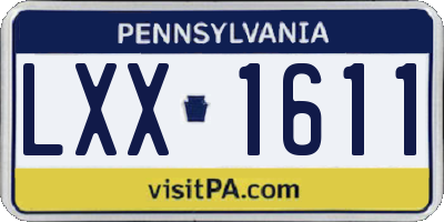 PA license plate LXX1611