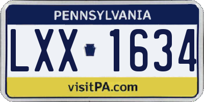 PA license plate LXX1634