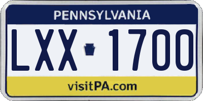 PA license plate LXX1700