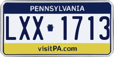 PA license plate LXX1713