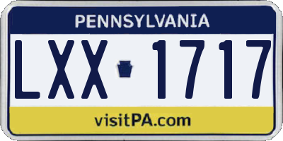 PA license plate LXX1717