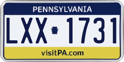 PA license plate LXX1731