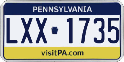 PA license plate LXX1735