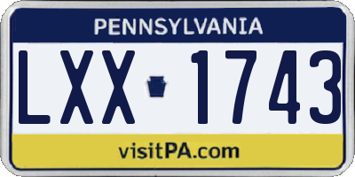 PA license plate LXX1743