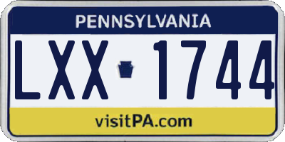 PA license plate LXX1744