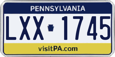 PA license plate LXX1745