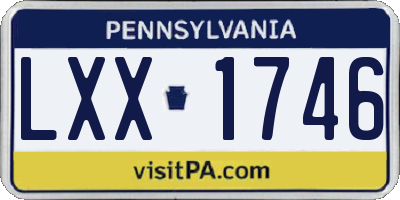 PA license plate LXX1746