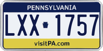 PA license plate LXX1757