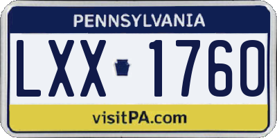 PA license plate LXX1760