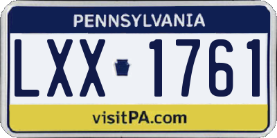 PA license plate LXX1761
