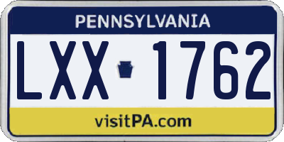 PA license plate LXX1762