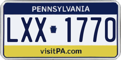 PA license plate LXX1770