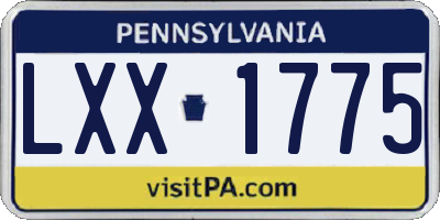 PA license plate LXX1775