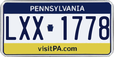 PA license plate LXX1778