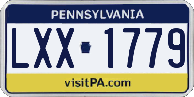 PA license plate LXX1779