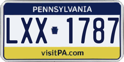 PA license plate LXX1787