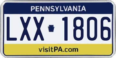 PA license plate LXX1806